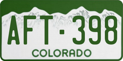 CO license plate AFT398