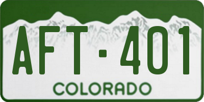 CO license plate AFT401