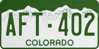 CO license plate AFT402