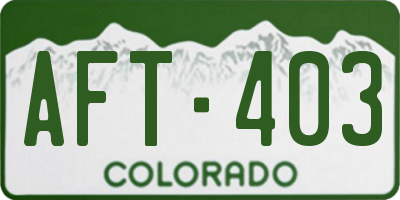 CO license plate AFT403