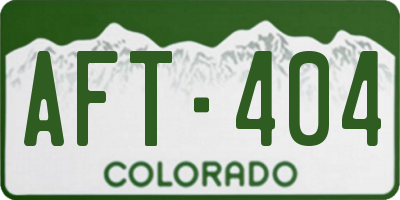 CO license plate AFT404