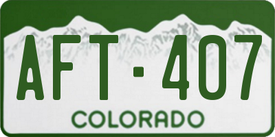 CO license plate AFT407