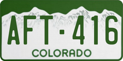 CO license plate AFT416
