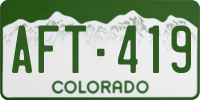 CO license plate AFT419