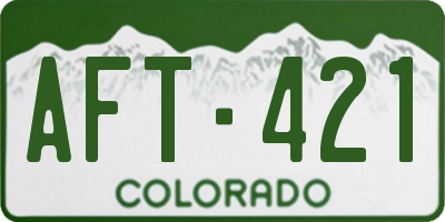 CO license plate AFT421