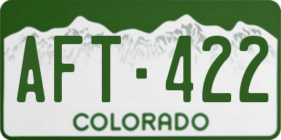 CO license plate AFT422