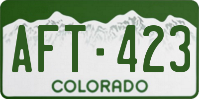 CO license plate AFT423