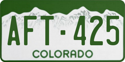 CO license plate AFT425