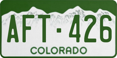 CO license plate AFT426