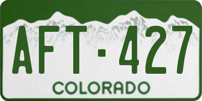 CO license plate AFT427