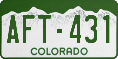 CO license plate AFT431