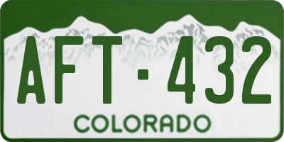 CO license plate AFT432
