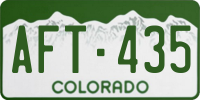 CO license plate AFT435