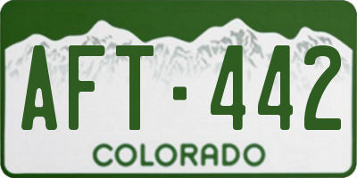 CO license plate AFT442