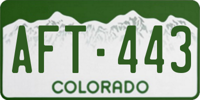 CO license plate AFT443