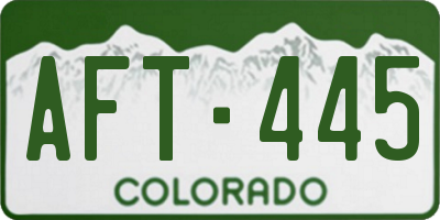 CO license plate AFT445