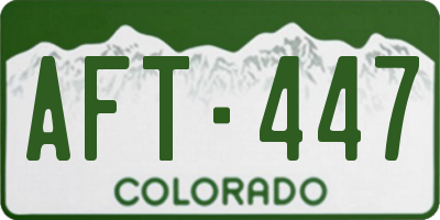 CO license plate AFT447