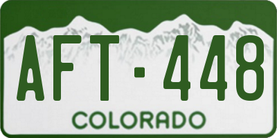 CO license plate AFT448