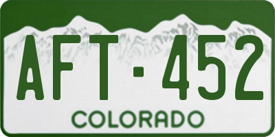 CO license plate AFT452