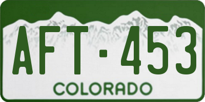 CO license plate AFT453