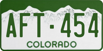 CO license plate AFT454