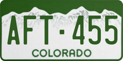CO license plate AFT455