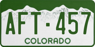 CO license plate AFT457