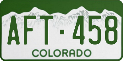 CO license plate AFT458