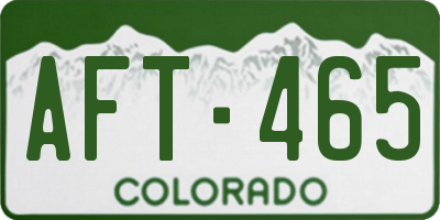 CO license plate AFT465