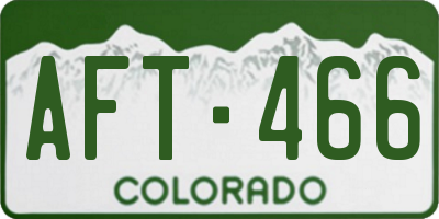 CO license plate AFT466