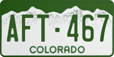CO license plate AFT467