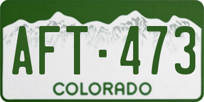 CO license plate AFT473