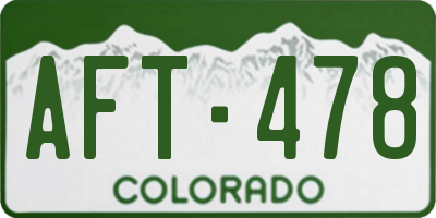 CO license plate AFT478
