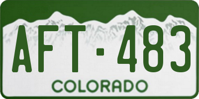 CO license plate AFT483
