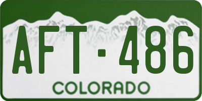 CO license plate AFT486
