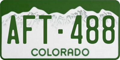 CO license plate AFT488