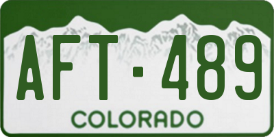 CO license plate AFT489