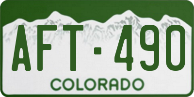 CO license plate AFT490