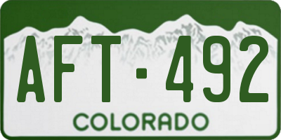 CO license plate AFT492