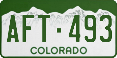 CO license plate AFT493