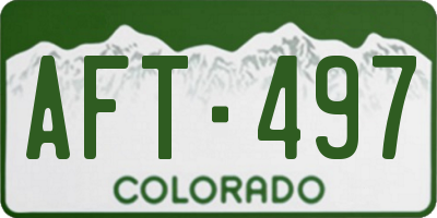 CO license plate AFT497