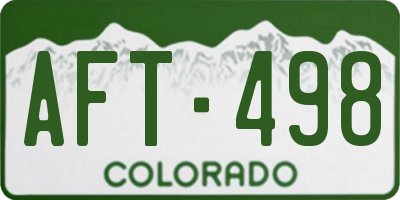 CO license plate AFT498