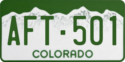CO license plate AFT501