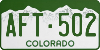 CO license plate AFT502