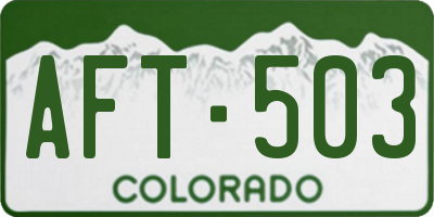 CO license plate AFT503