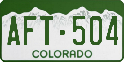 CO license plate AFT504