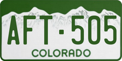 CO license plate AFT505