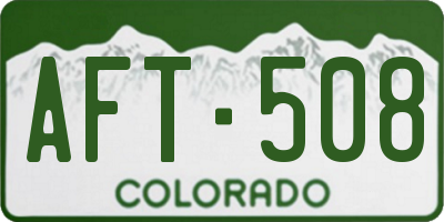 CO license plate AFT508