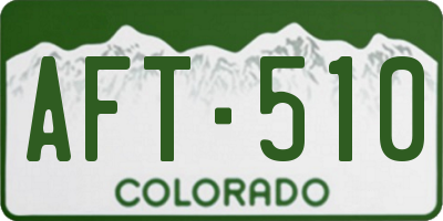 CO license plate AFT510