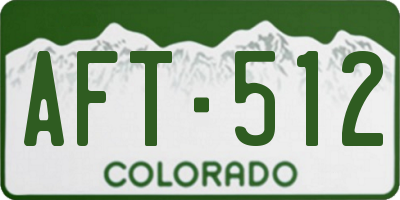 CO license plate AFT512